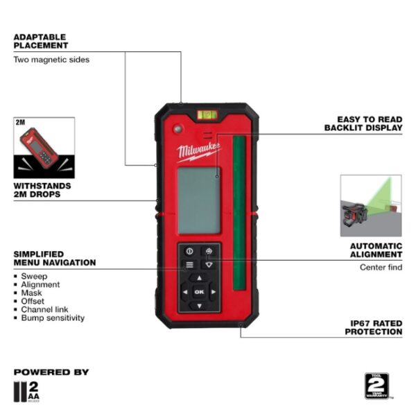 Milwaukee 3712 Green Rotary Laser Remote Control and Receiver