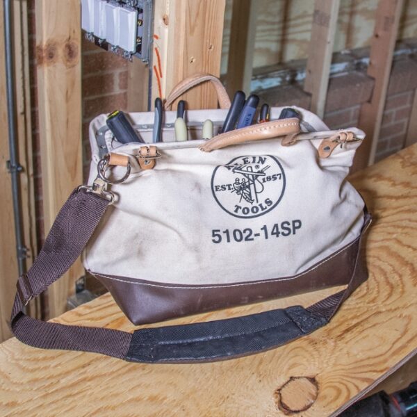Klein 5102-14SP 14" Deluxe Canvas Tool Bag with 10 Pockets