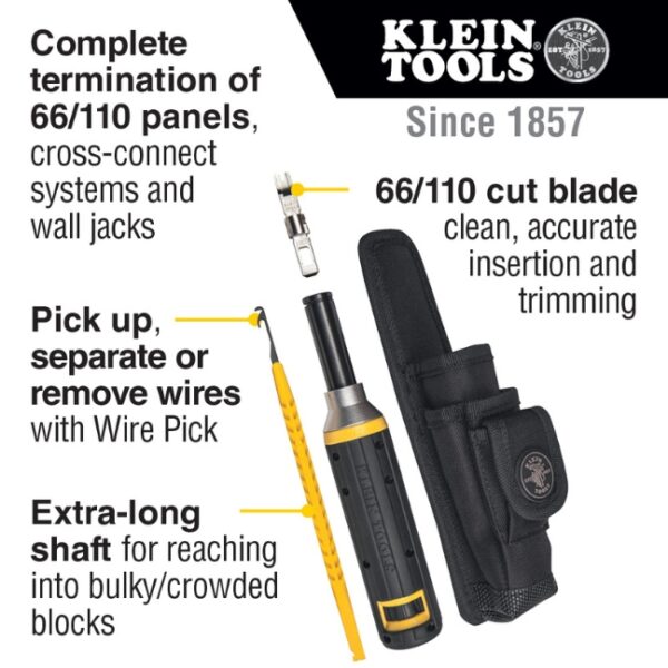 Klein VDV427-822 Cushion Grip Impact Punchdown Tool Kit 4-Piece