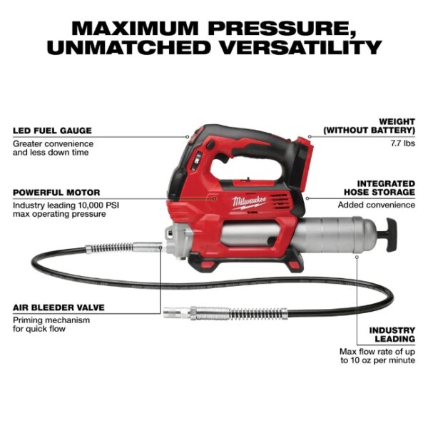 Milwaukee 2967-22GG M18 FUEL 12 High Torque Impact Wrench with Friction Ring and Grease Gun Kit (1) Milwaukee 2967-22GG M18 FUEL 1/2" High Torque Impact Wrench with Friction Ring and Grease Gun Kit
