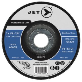 JET 500468 A30SS Powerplus SST T27 Grinding Wheel 4-1/2x1/4x7/8"