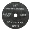 JET 501014 A46T Power Abrasive T1 Cut-Off Wheel 3x1/8x3/8"