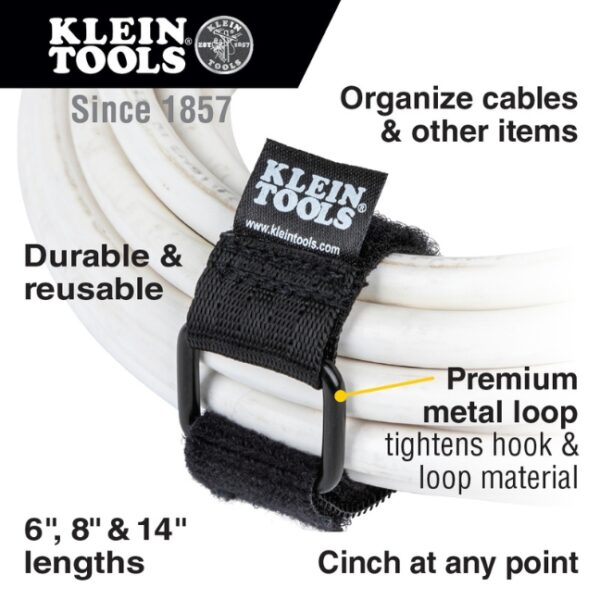 Klein 450-600 6", 8", 14" Hook and Loop Cinch Straps Multi-Pack