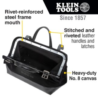 Klein 510212BLK 12 Black Canvas Tool Bag (1)
