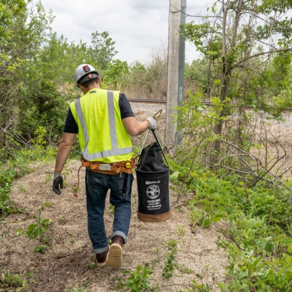 Klein 5104CLRFR 12" Flame Resistant Canvas Bucket with Closing Top