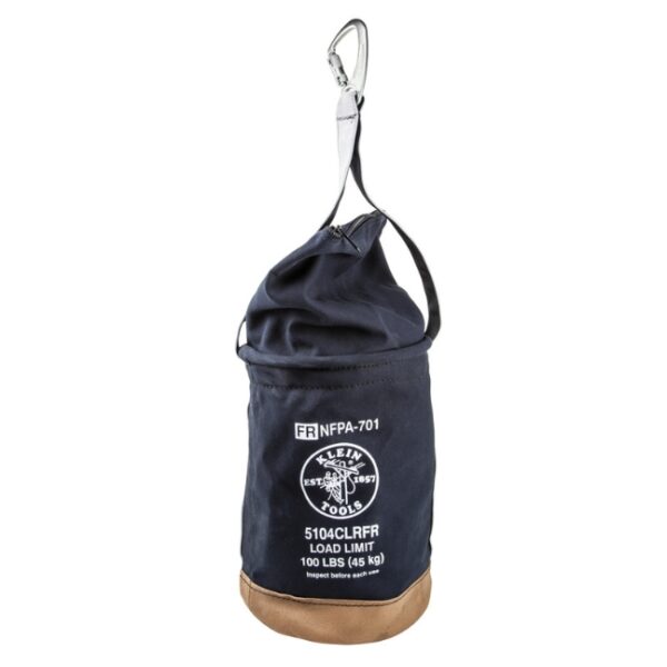 Klein 5104CLRFR 12" Flame Resistant Canvas Bucket with Closing Top