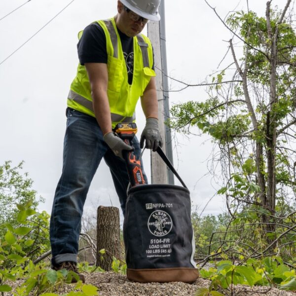 Klein 5104FR 12 Flame Resistant Canvas Bucket (1) Klein 5104FR 12" Flame Resistant Canvas Bucket