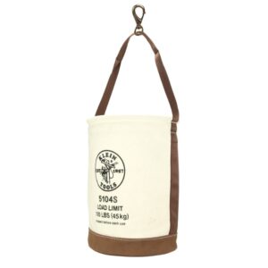 Klein 5104S 12" Leather Bottom Canvas Bucket with Swivel Snap