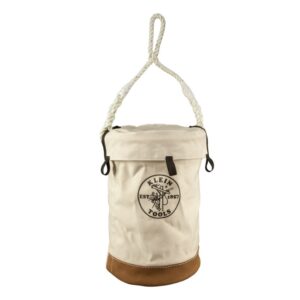 Klein 5104VT 12" Leather Bottom Canvas Bucket with Top
