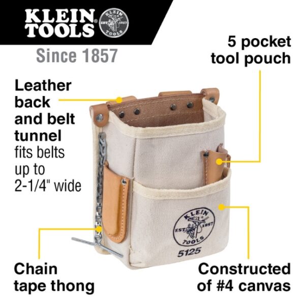 Klein 5125 5-Pocket Canvas Tool Pouch
