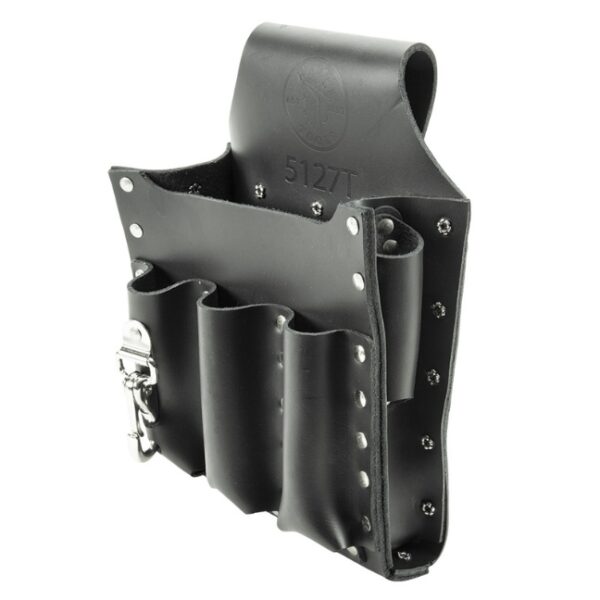 Klein 5127T 6-Pocket Leather Tool Pouch with Tunnel Loop