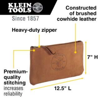 Klein 5139L 12-12Top-Grain Leather Zipper Bag (2)