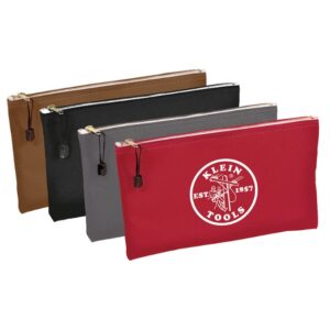 Klein 5141 Brown/Black/Gray/Red Canvas Tool Pouches 4-Pack