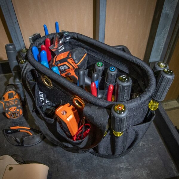 Klein 5144BHB14OS 29-Pocket Black Aerial Oval Hard-Body Bucket (3) Klein 5144BHB14OS 29-Pocket Black Aerial Oval Hard-Body Bucket