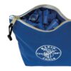 Klein 5539BLU 10 x 8 x 3-12 Blue Canvas Tool Pouch with Zipper (2) Klein 5539BLU 10" x 8" x 3-1/2" Blue Canvas Tool Pouch with Zipper