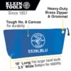 Klein 5539LBLU 18 x 8 x 3-12 Large Blue Canvas Tool Pouch with Zipper (1) Klein 5539LBLU 18" x 8" x 3-1/2" Large Blue Canvas Tool Pouch with Zipper