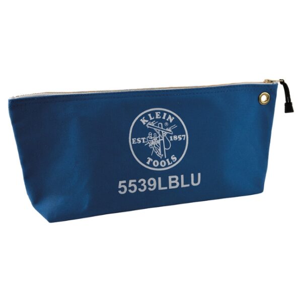 Klein 5539LBLU 18 x 8 x 3-12 Large Blue Canvas Tool Pouch with Zipper Klein 5539LBLU 18" x 8" x 3-1/2" Large Blue Canvas Tool Pouch with Zipper