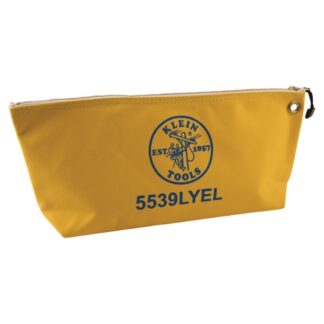 Klein 5539LYEL 18" x 8" x 3-1/2" Large Yellow Canvas Tool Pouch with Zipper