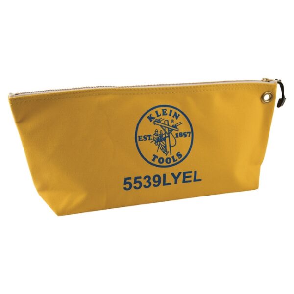 Klein 5539LYEL 18 x 8 x 3-12 Large Yellow Canvas Tool Pouch with Zipper Klein 5539LYEL 18" x 8" x 3-1/2" Large Yellow Canvas Tool Pouch with Zipper