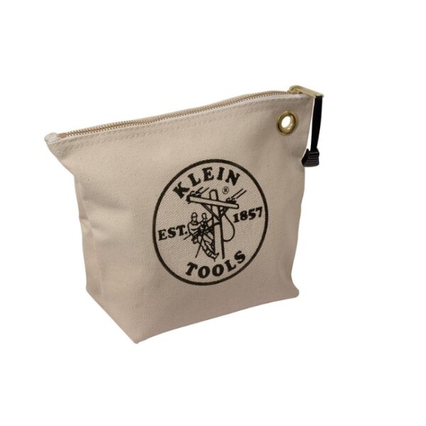 Klein 5539NAT 10 x 8 x 3-12 Natural Canvas Tool Pouch with Zipper Klein 5539NAT 10" x 8" x 3-1/2" Natural Canvas Tool Pouch with Zipper