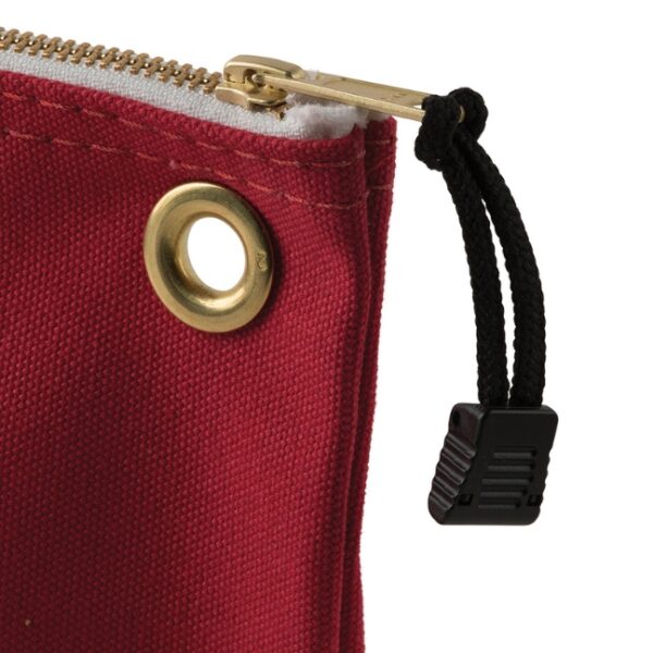 Klein 5539RED 10" x 8" x 3-1/2" Red Canvas Tool Pouch with Zipper