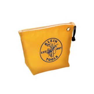 Klein 5539YEL 10" x 8" x 3-1/2" Yellow Canvas Tool Pouch with Zipper