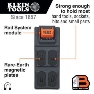 Klein BC504C BUCKET WORK CENTER Magnetic Tool Storage Module, Rail System (1)