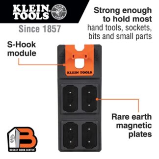 Klein BC504S BUCKET WORK CENTER Magnetic Tool Storage Module, S-Hook System (1)