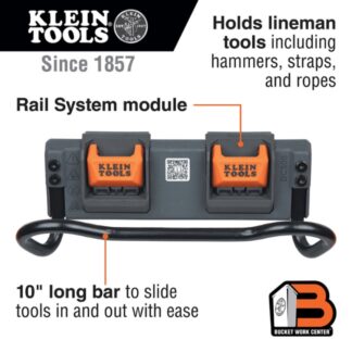 Klein BC508C BUCKET WORK CENTER Utility Bar Storage Module, Rail System (2)
