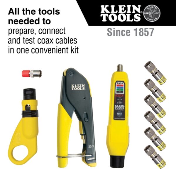 Klein VDV002-818 Coax Cable Installation and Test Kit
