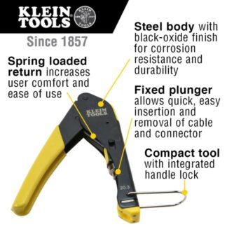 Klein VDV212-008-SEN Compact Compression Crimper, F-Connector (1)