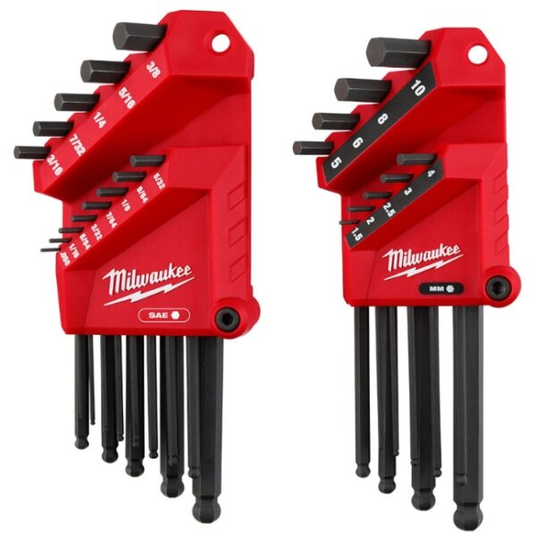 Milwaukee 48-22-2187 SAE/Metric Ball End L-Key Set 22-Piece