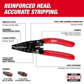 Milwaukee 48-22-3052 10-28 AWG Wire StripperCutter with Reinforced Head (1)