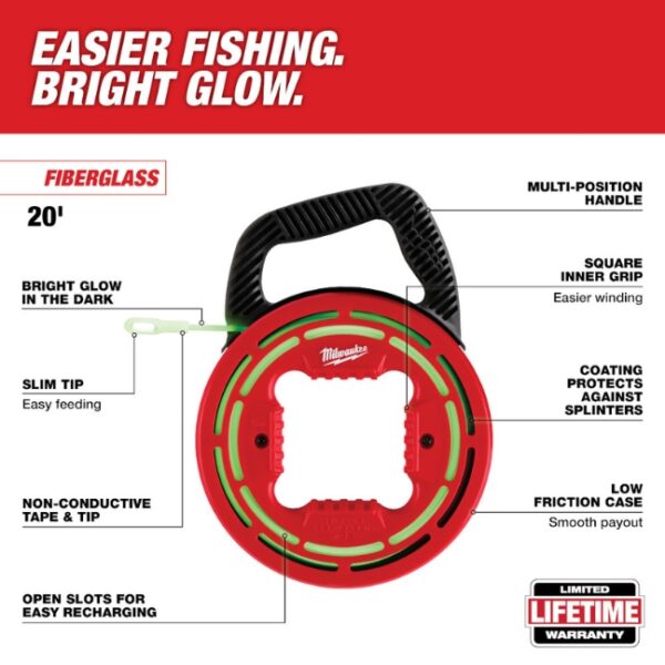 Milwaukee 48-22-4182 20ft Glow Fish Tape