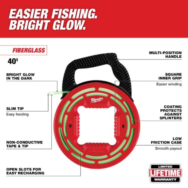 Milwaukee 48-22-4184 40ft Glow Fish Tape