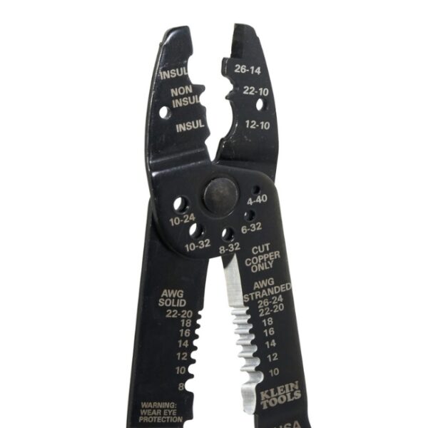 Klein 1001 6-in-1 Multi-Purpose Stripper, Crimper, Wire Cutte, 8-22 AWG