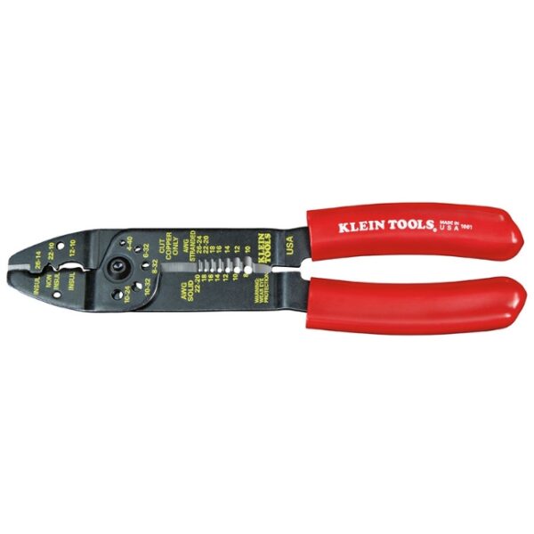 Klein 1001 6-in-1 Multi-Purpose Stripper, Crimper, Wire Cutte, 8-22 AWG