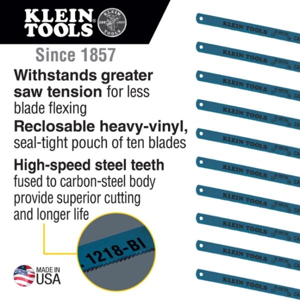 Klein 1218BI 12" 18 TPI Bi-Metal Blade 10-Pack