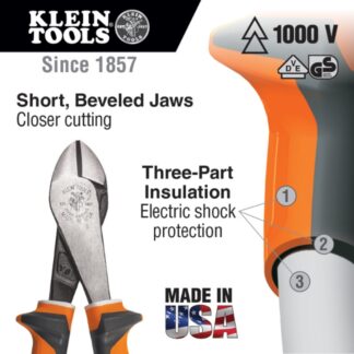 Klein 200028EINS 8 Insulated Slim Handle Diagonal Cutting Pliers (1)