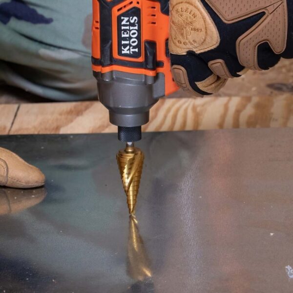 Klein 25962 3/16" to 7/8" VACO Double-Fluted 12-Step Drill Bit