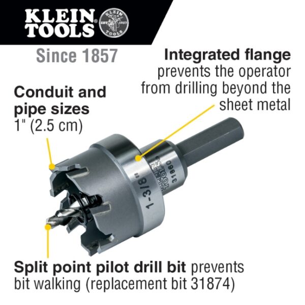 Klein 31860 1-3/8" Carbide Hole Cutter