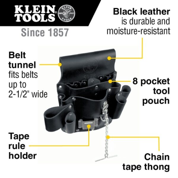 Klein 5178 Tunnel Loop 8-Pocket Tool Pouch