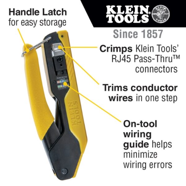 Klein VDV226-005 Compact Data Cable Crimping Tool for PASS-THRU Connectors