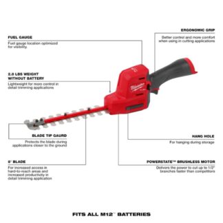 Milwaukee 2533-20 M12 FUEL 8 Hedge Trimmer - Tool Only (1)
