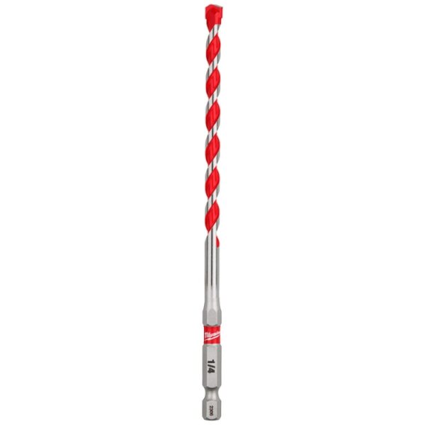 Milwaukee 48-20-9011 SHOCKWAVE IMPACT DUTY 14 x 4 x 6 Carbide Hammer Drill Bit Milwaukee 48-20-9011 SHOCKWAVE IMPACT DUTY 1/4" x 4" x 6" Carbide Hammer Drill Bit
