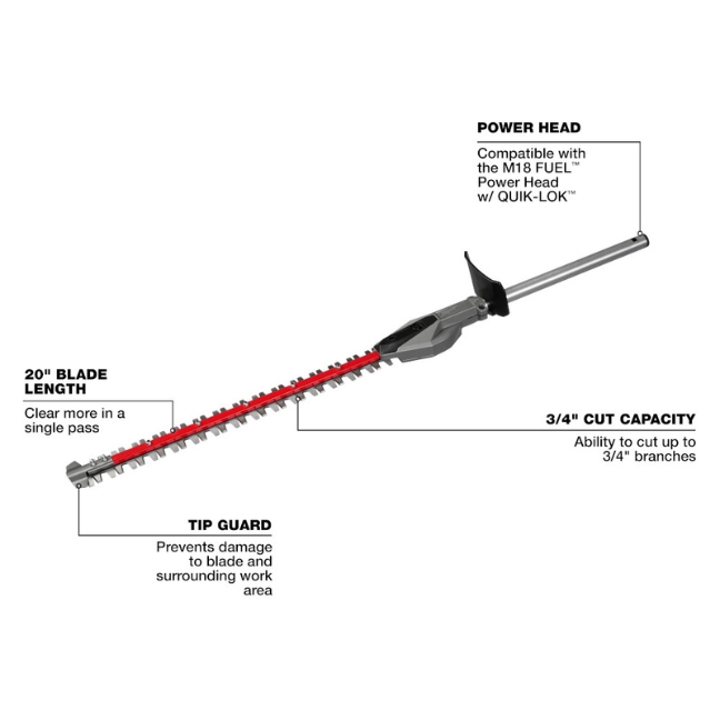 Milwaukee 49162796 M18 FUEL QUIKLOK Hedge Trimmer Attachment BC