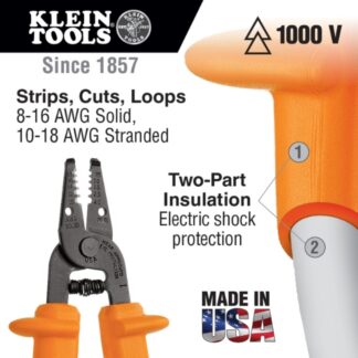 Klein 11055-INS KLEIN-KURVE Insulated Wire StripperCutter (1)