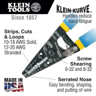 Klein 11055 KLEIN-KURVE Solid and Stranded Copper Wire Stripper and ...