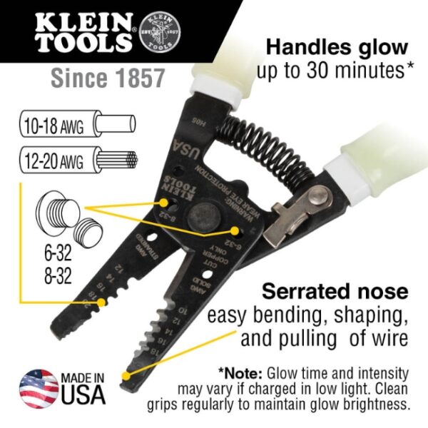 Klein 11055GLW KLEIN-KURVE High-Visibility Wire StripperCutter (1) Klein 11055GLW KLEIN-KURVE High-Visibility Wire Stripper/Cutter
