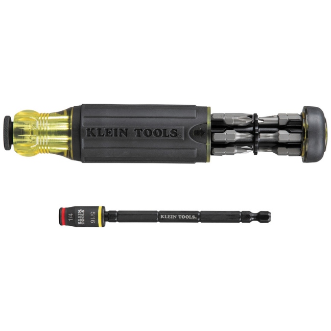 Klein Tools 32304 14 in 1 HVAC Adjustable Length Impact Screwdriver with  Flip Socket
